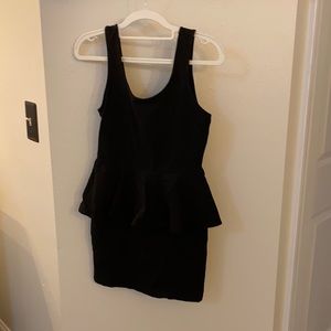 Forever21 black peplum dress M NWT